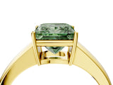 Yellow gold Fancy Green Princess  Solitaire Diamond Ring with Tapered Band and Four-Prong Setting_56