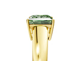 Yellow gold Fancy Green Princess  Solitaire Diamond Ring with Tapered Band and Four-Prong Setting_57
