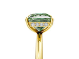 Yellow gold Fancy Green Princess  Solitaire Diamond Ring with a Classic Band and Four-Prong Setting 5