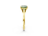 Yellow gold Fancy Green Princess  Solitaire Engagement Ring with Four-Prong Setting and Classic Band 3