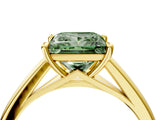 Yellow gold Fancy Green Princess  Solitaire Engagement Ring with Four-Prong Setting and Classic Band 5