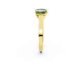 Yellow gold Fancy Green Princess  Solitaire Engagement Ring with Four-Prong Setting and Tapered Band_5