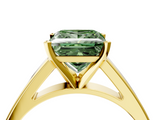Yellow gold Fancy Green Princess  Solitaire Engagement Ring with Four-Prong Setting and Tapered Band_7