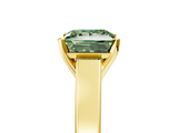 Yellow gold Fancy Green Princess  Solitaire Engagement Ring with Four-Prong Setting and Tapered Band_8