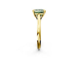 Yellow gold Fancy Green Princess  Solitaire Engagement Ring with Six-Prong Setting and Classic Band 2