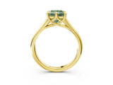 Yellow gold Fancy Green Princess  Solitaire Engagement Ring with Six-Prong Setting and Classic Band 3