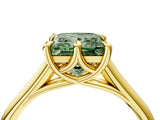 Yellow gold Fancy Green Princess  Solitaire Engagement Ring with Six-Prong Setting and Classic Band 4