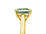 Yellow gold Fancy Green Princess  Solitaire Engagement Ring with Six-Prong Setting and Classic Band 5