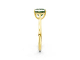 Yellow gold Fancy Green Princess  Solitaire Heart Prong Engagement Ring with Tapered Band_37