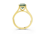 Yellow gold Fancy Green Princess  Solitaire Heart Prong Engagement Ring with Tapered Band_38
