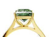 Yellow gold Fancy Green Princess  Solitaire Heart Prong Engagement Ring with Tapered Band_39