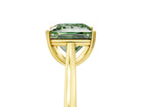Yellow gold Fancy Green Princess  Solitaire Heart Prong Engagement Ring with Tapered Band_40