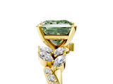 Yellow gold Fancy Green Princess  Solitaire Marquise Twist Band with Six-Prong Setting_5