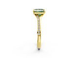 Yellow gold Fancy Green Princess  Solitaire Pavé Band with Four-Prong Setting_19