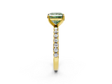 Yellow gold Fancy Green Princess  Solitaire Pavé Band with Four-Prong Setting_2