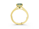 Yellow gold Fancy Green Princess  Solitaire Pavé Band with Four-Prong Setting_20