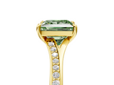 Yellow gold Fancy Green Princess  Solitaire Pavé Band with Four-Prong Setting_22