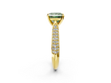 Yellow gold Fancy Green Princess  Solitaire Pavé Diamond Engagement Ring with Four-Prong Setting_2