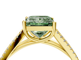 Yellow gold Fancy Green Princess  Solitaire Split Shank Pavé Diamond Engagement Ring_4