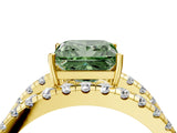 Yellow gold Fancy Green Princess  Solitaire Split Shank Pave Diamond Ring_33
