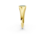 Yellow gold Fancy Green Princess  Solitaire Tension Set Diamond Ring_2