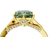 Yellow gold Fancy Green Princess  Solitaire Twist Band Six-Prong Setting 4