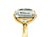 Yellow gold Fancy Green Princess  and Emerald Cut Toi Moi Ring with Prong Setting_35