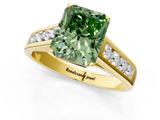 Yellow gold Fancy Green Radiant  Brilliant Channel-Set Solitaire Ring with Four-Prong Setting_20