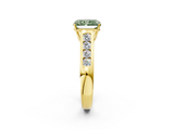 Yellow gold Fancy Green Radiant  Brilliant Channel-Set Solitaire Ring with Four-Prong Setting_21