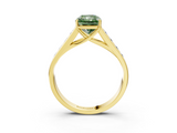 Yellow gold Fancy Green Radiant  Brilliant Channel-Set Solitaire Ring with Four-Prong Setting_22