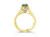 Yellow gold Fancy Green Radiant  Brilliant Cut Diamond Engagement Ring with Pavé Band and Four-Prong Setting_52