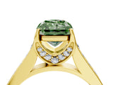 Yellow gold Fancy Green Radiant  Brilliant Cut Diamond Engagement Ring with Pavé Band and Four-Prong Setting_53