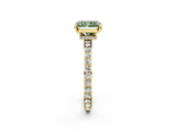 Yellow gold Fancy Green Radiant  Brilliant Pavé Band Solitaire with Four-Prong Setting_43