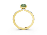 Yellow gold Fancy Green Radiant  Brilliant Pavé Band Solitaire with Four-Prong Setting_44