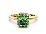 Yellow gold Fancy Green Radiant  Brilliant Solitaire Engagement Ring with Six-Prong Setting and Classic Band_20