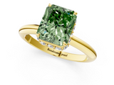 Yellow gold Fancy Green Radiant  Brilliant Solitaire Engagement Ring with Six-Prong Setting and Classic Band_21