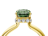 Yellow gold Fancy Green Radiant  Brilliant Solitaire Engagement Ring with Six-Prong Setting and Classic Band_24
