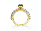 Yellow gold Fancy Green Radiant  Brilliant Solitaire with Pavé Band and Four-Prong Setting_45