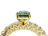 Yellow gold Fancy Green Radiant  Brilliant Solitaire with Pavé Band and Four-Prong Setting_46