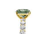 Yellow gold Fancy Green Radiant  Brilliant Solitaire with Pavé Band and Four-Prong Setting_47