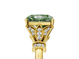 Yellow gold Fancy Green Radiant  Brilliant Solitaire with Pave Band and Four-Prong Setting_25