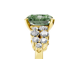 Yellow gold Fancy Green Radiant  Cluster Diamond Engagement Ring with Pavé Band and Four-Prong Setting_57