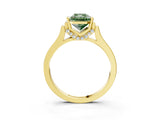 Yellow gold Fancy Green Radiant Cut Brilliant Solitaire Diamond Ring with Channel Set Band and Bar Prong Setting_3