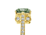 Yellow gold Fancy Green Radiant  Cut Cathedral Pave Diamond Engagement Ring with Six-Prong Setting_37