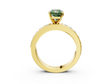 Yellow gold Fancy Green Radiant  Cut Channel Set Diamond Engagement Ring with Four-Prong Setting_207