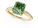 Yellow gold Fancy Green Radiant  Cut Channel Set Solitaire Engagement Ring with Four-Prong Setting_204