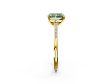 Yellow gold Fancy Green Radiant  Cut Channel Set Solitaire Engagement Ring with Four-Prong Setting_205