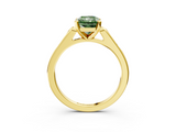 Yellow gold Fancy Green Radiant  Cut Channel Set Solitaire Engagement Ring with Four-Prong Setting_206