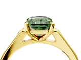 Yellow gold Fancy Green Radiant  Cut Channel Set Solitaire Engagement Ring with Four-Prong Setting_207