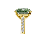 Yellow gold Fancy Green Radiant  Cut Channel Set Solitaire Engagement Ring with Four-Prong Setting_208